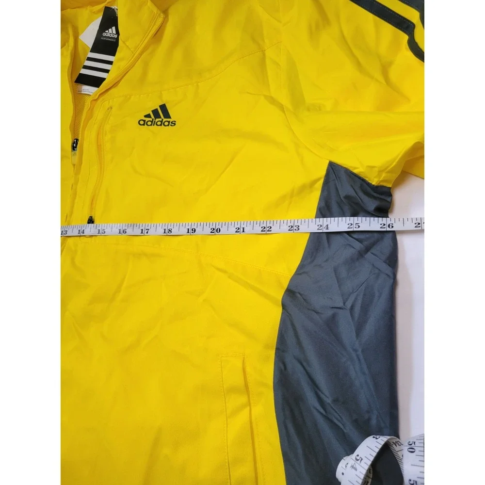 Vintage Adidas Drive 2‎ Zip Jacket Men's Yellow Blue Stripes Windbreaker Sz XL